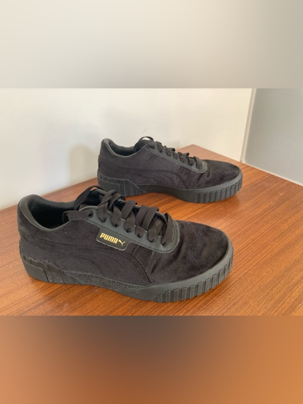 Puma Cali black velvet sneakers NWOT